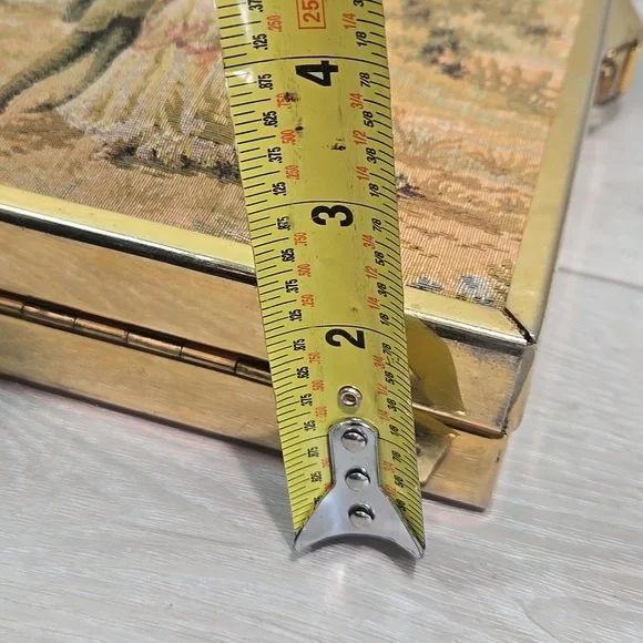 Vintag1960s TYROLEAN Bag Tapestry Cloth Embroidered Puffed Puffy Victorian Purse - Picture 5 of 13